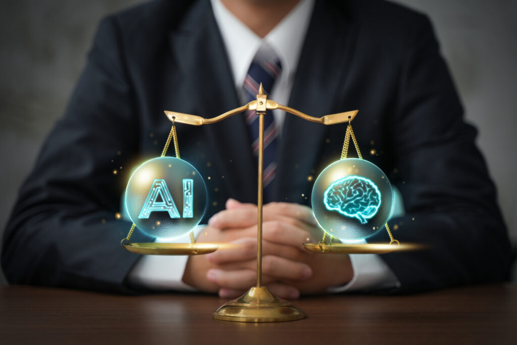 ai ethics and legal concepts artificial intelligence law and online technology of legal regulations controlling artificial intelligence technology is a high risk.